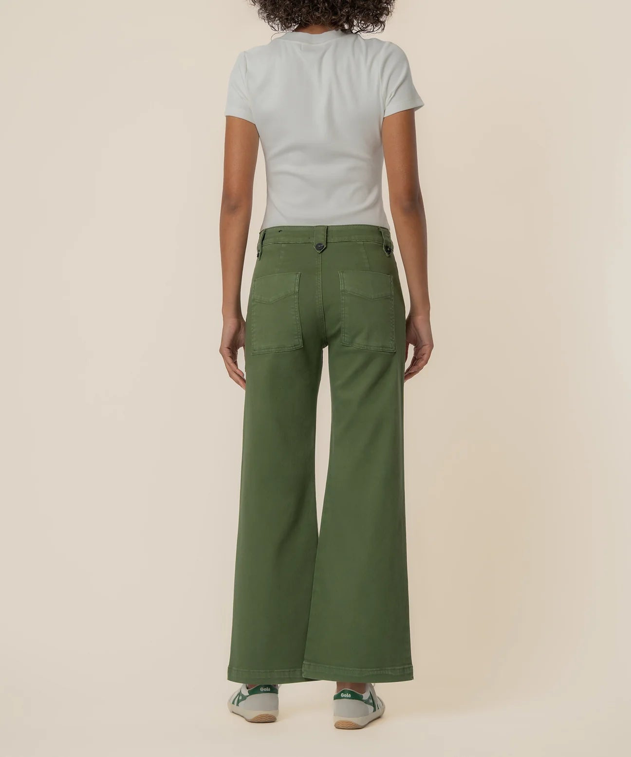 Meg High Rise Wide Leg Pants in Dill