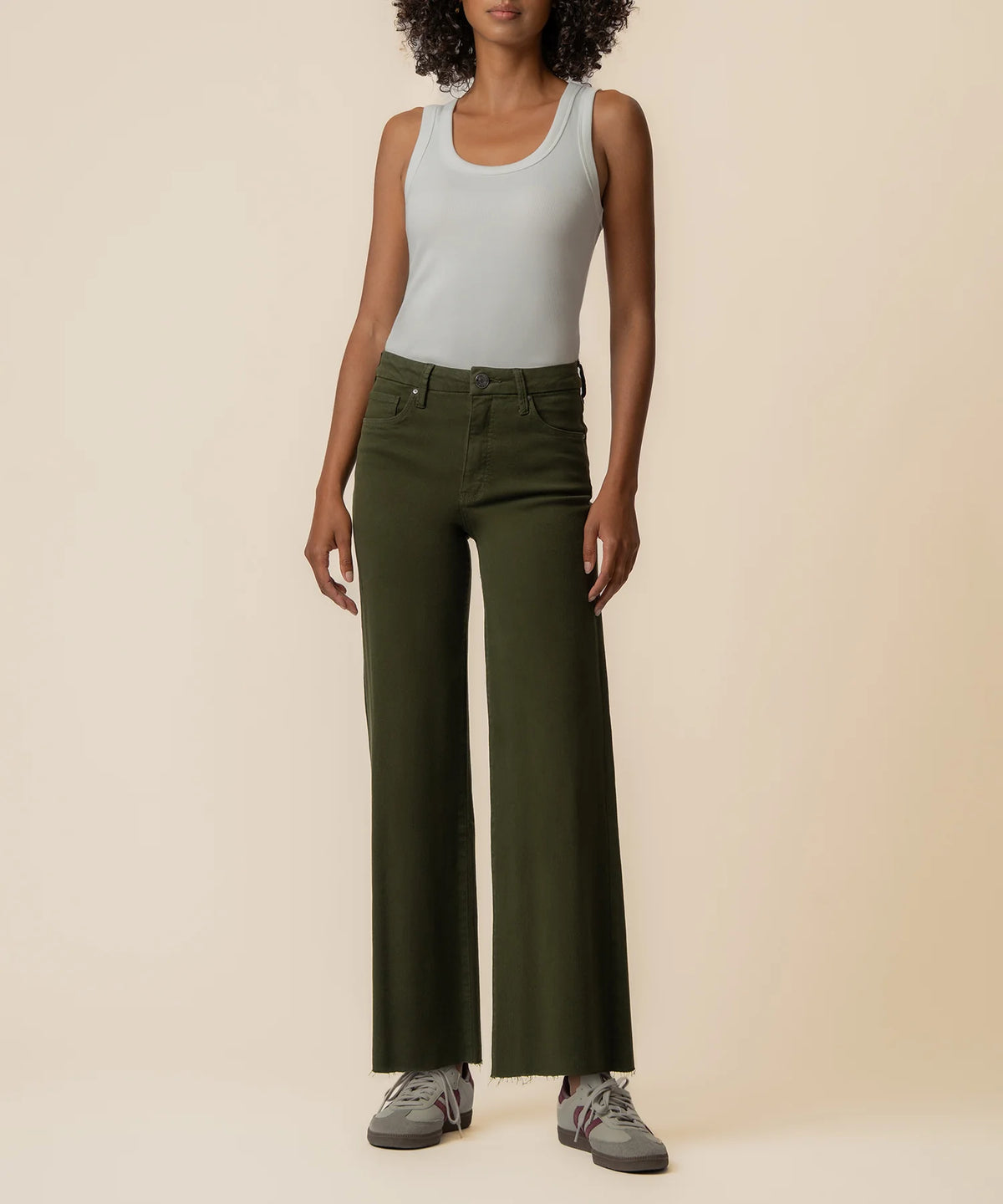 Meg Wide Leg Jeans in Tuscan Olive