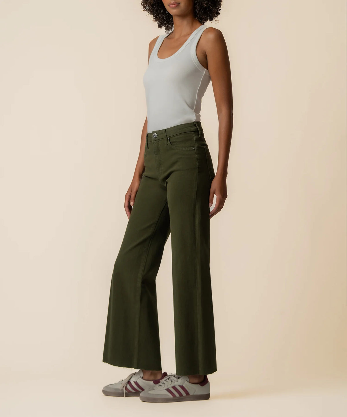 Meg Wide Leg Jeans in Tuscan Olive