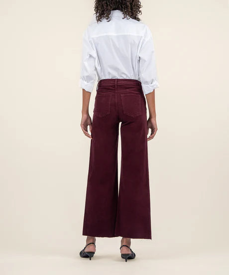 Meg High Rise Fab Ab Wide Leg Raw Hem (Dark Plum)