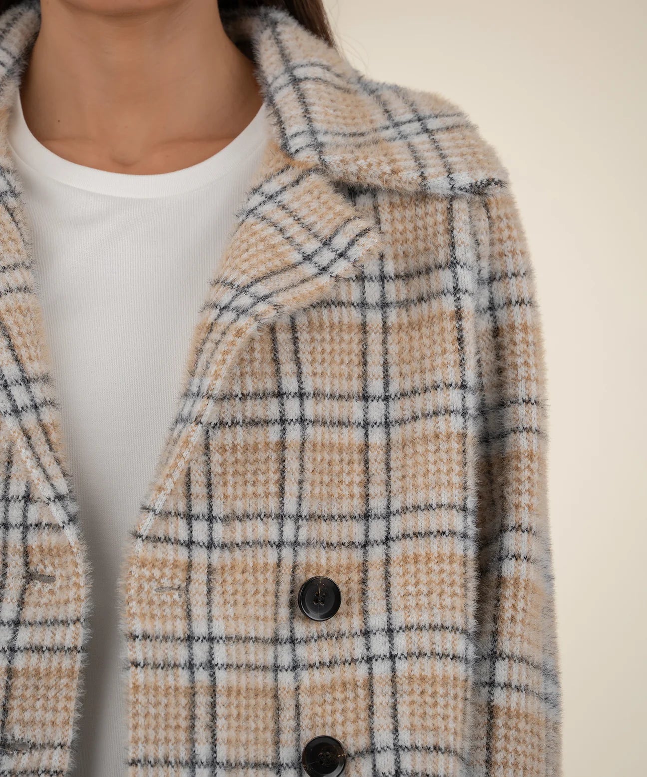 Aaliyah Double Breasted Coat (Cream)