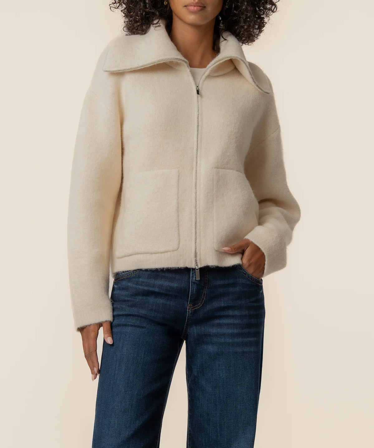 Rue Sweater Jacket in Cream