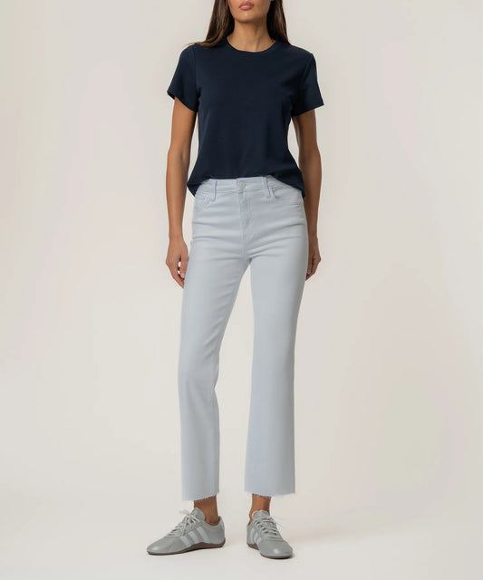 Kelsey Ankle Flare with Raw Hem in Optic White