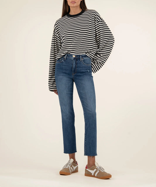Reese High Rise Fab Ab Ankle Straight Raw Hem (Intuition)