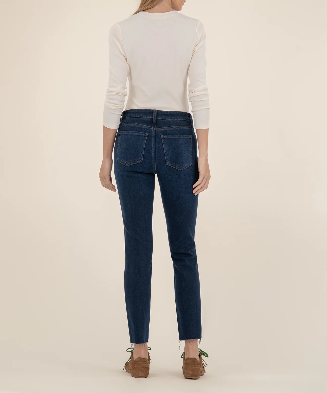 Reese Straight Leg Jeans with Raw Hem in Courageously