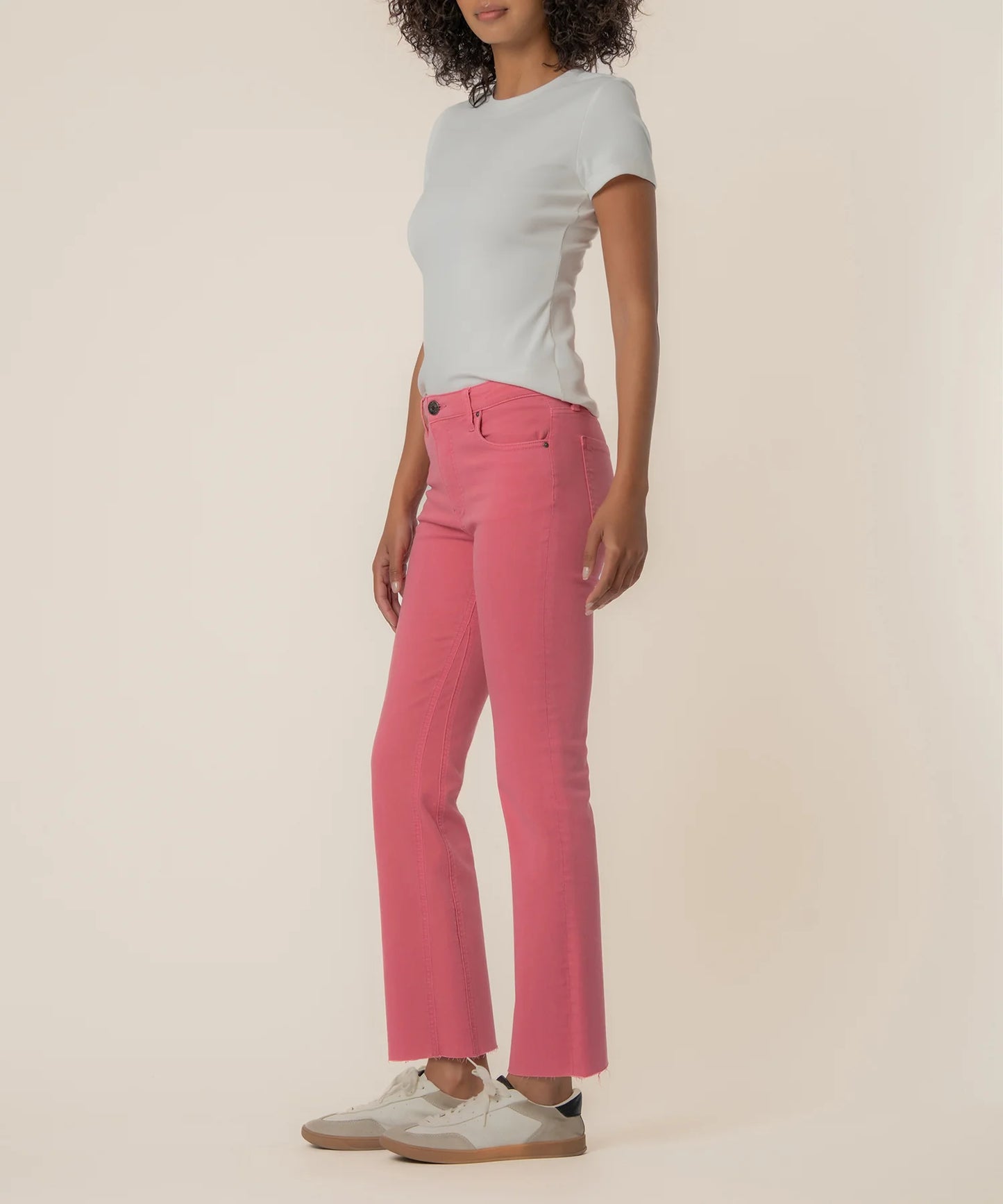 Kelsey High Rise Ankle Flare Jean in Flamingo