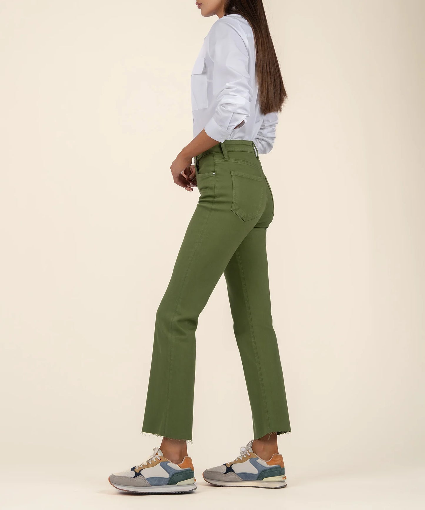 Kelsey High Rise Fab Ab Ankle in Army Green