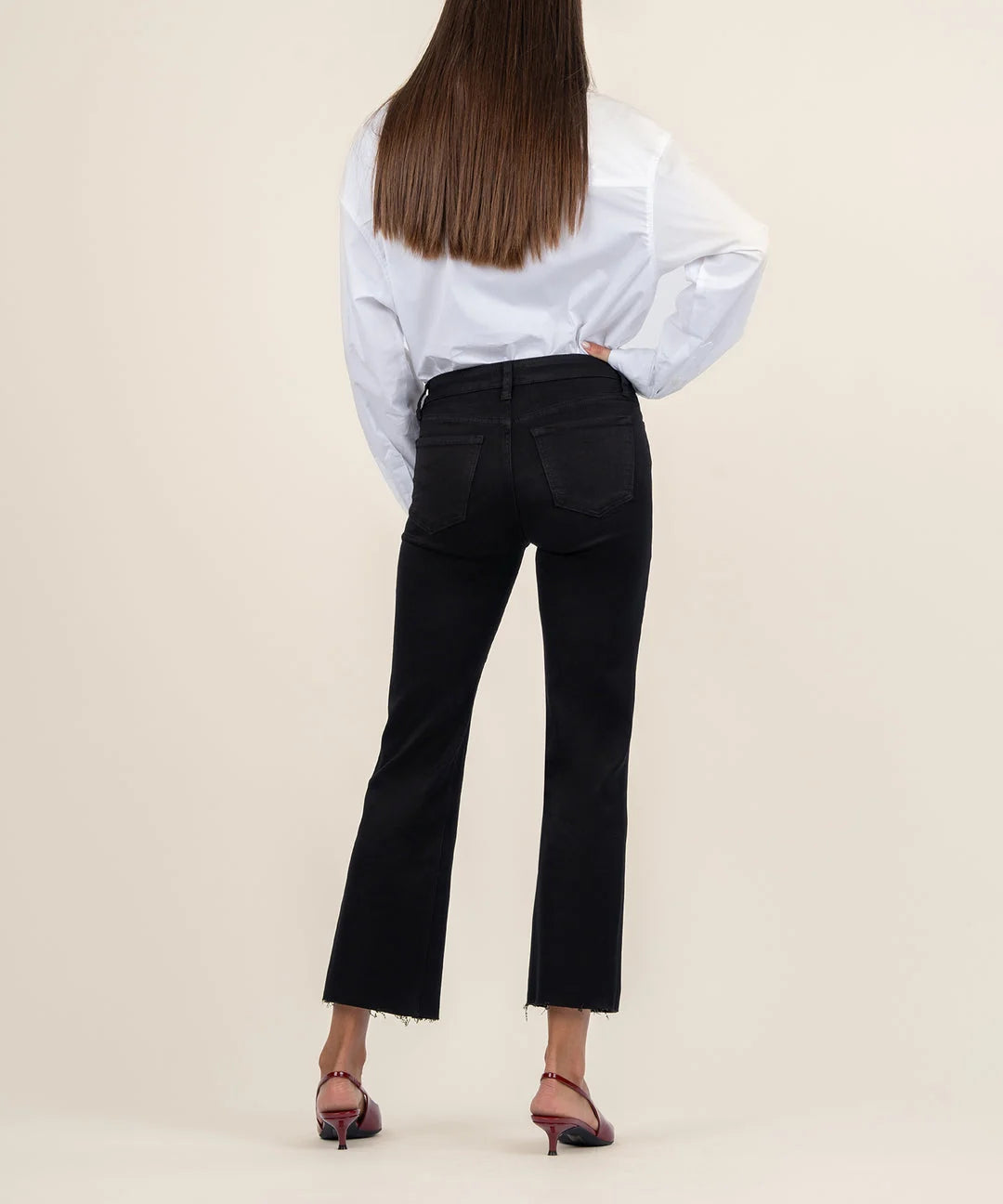 Kelsey Ankle Flare Jeans in Black