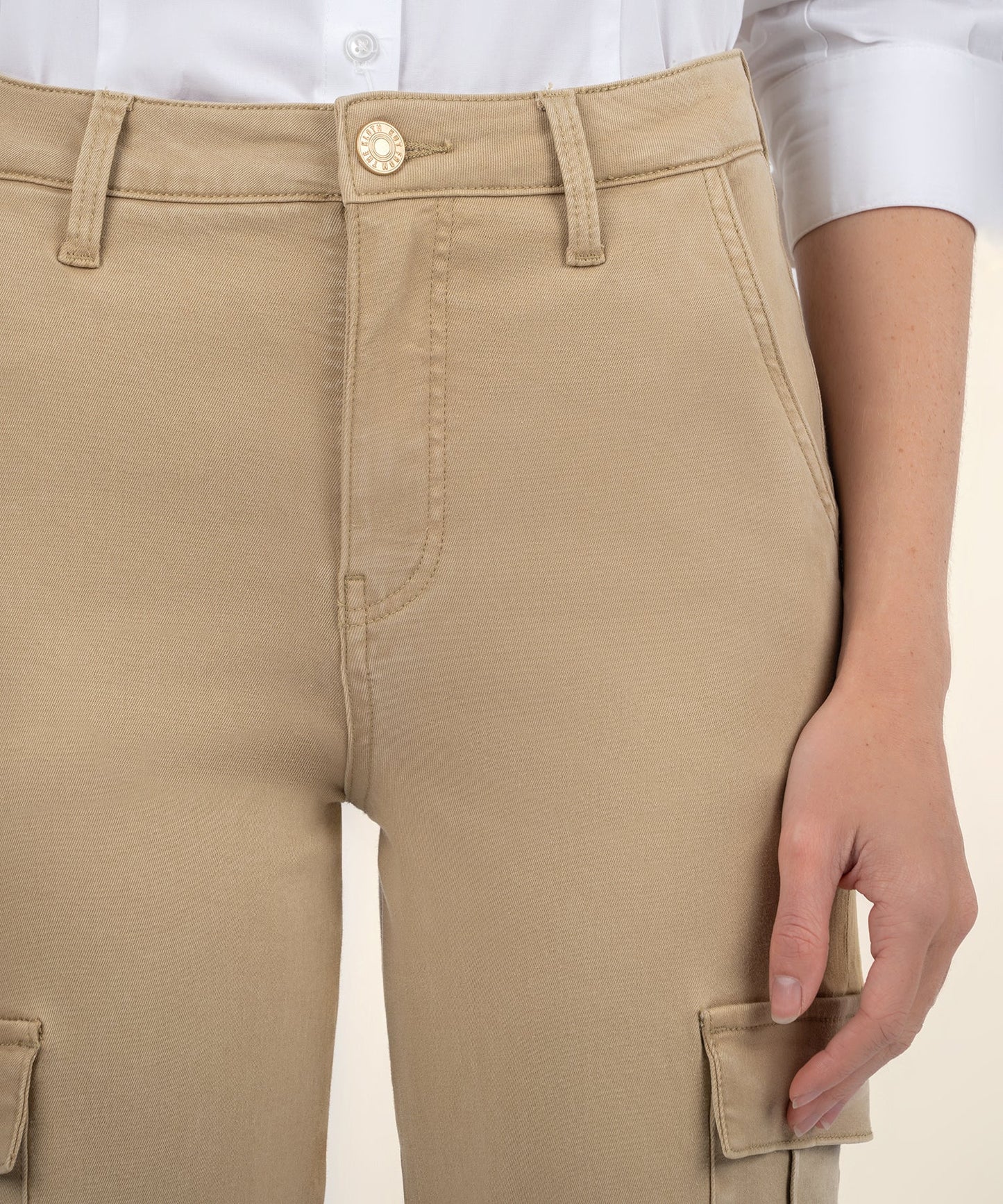 Miller High Rise Wide Led Pant with Cargo Pockets (Ginger)