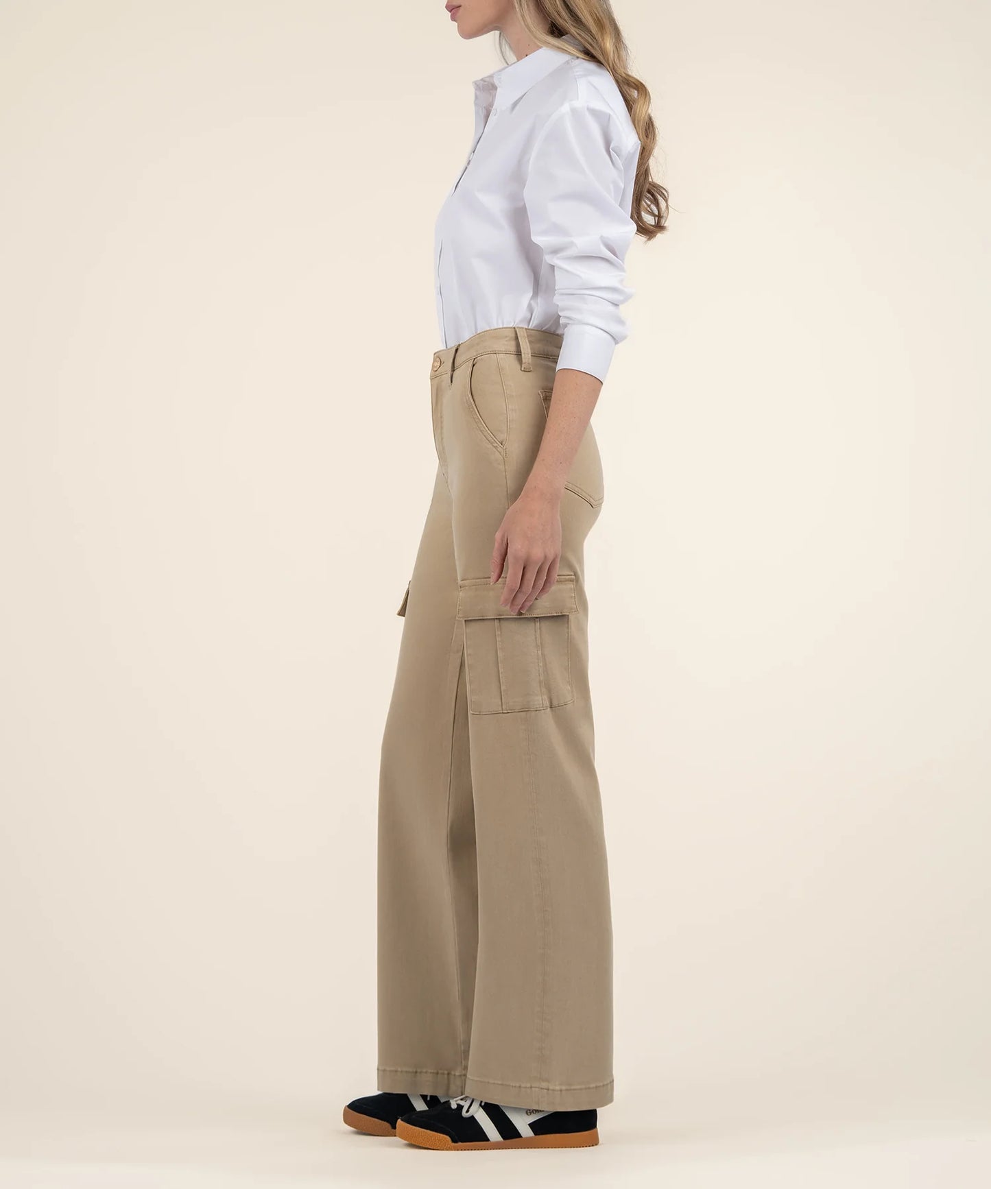 Miller High Rise Wide Led Pant with Cargo Pockets (Ginger)