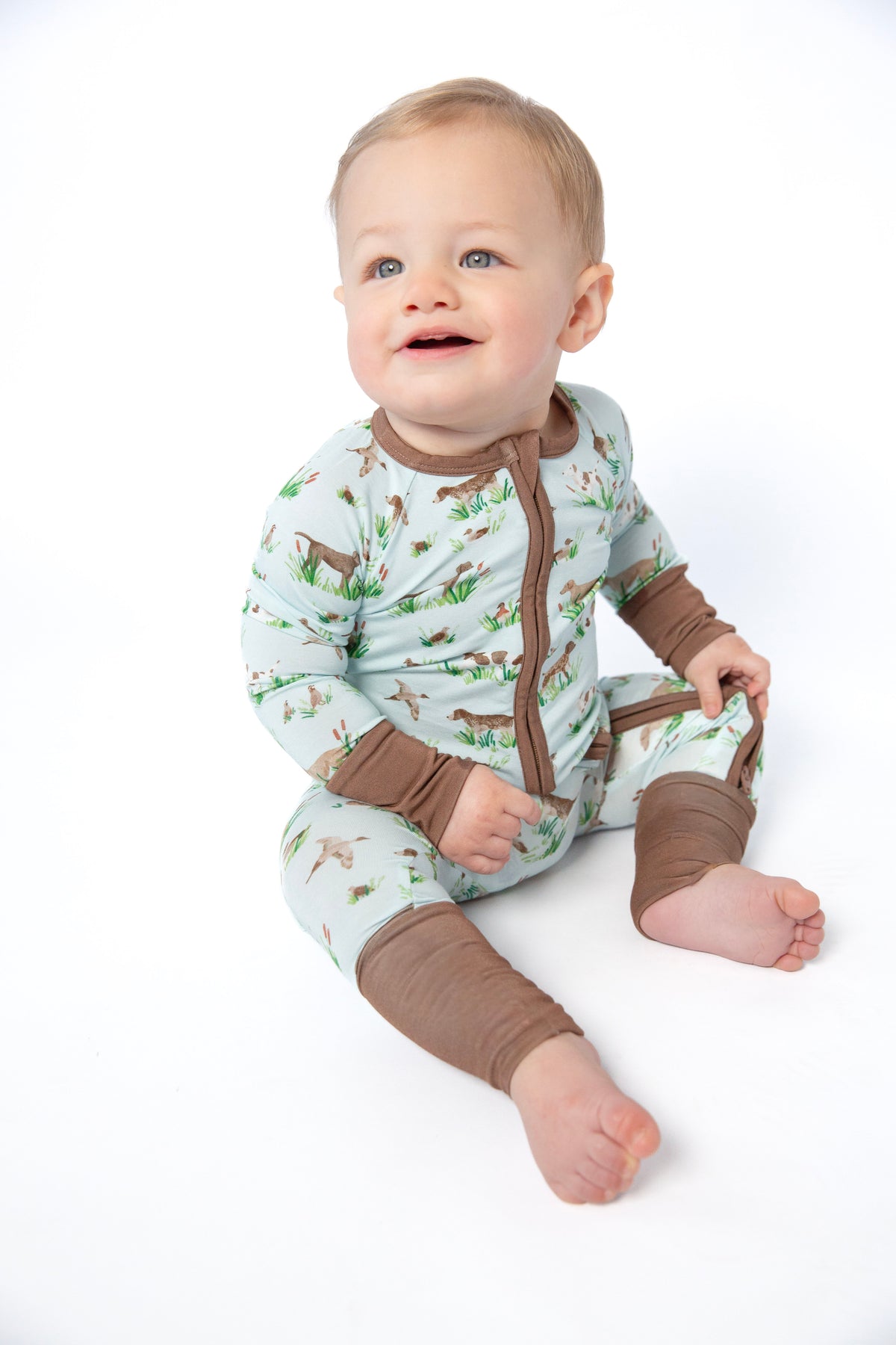 Zip Pajamas in Delta Dogs