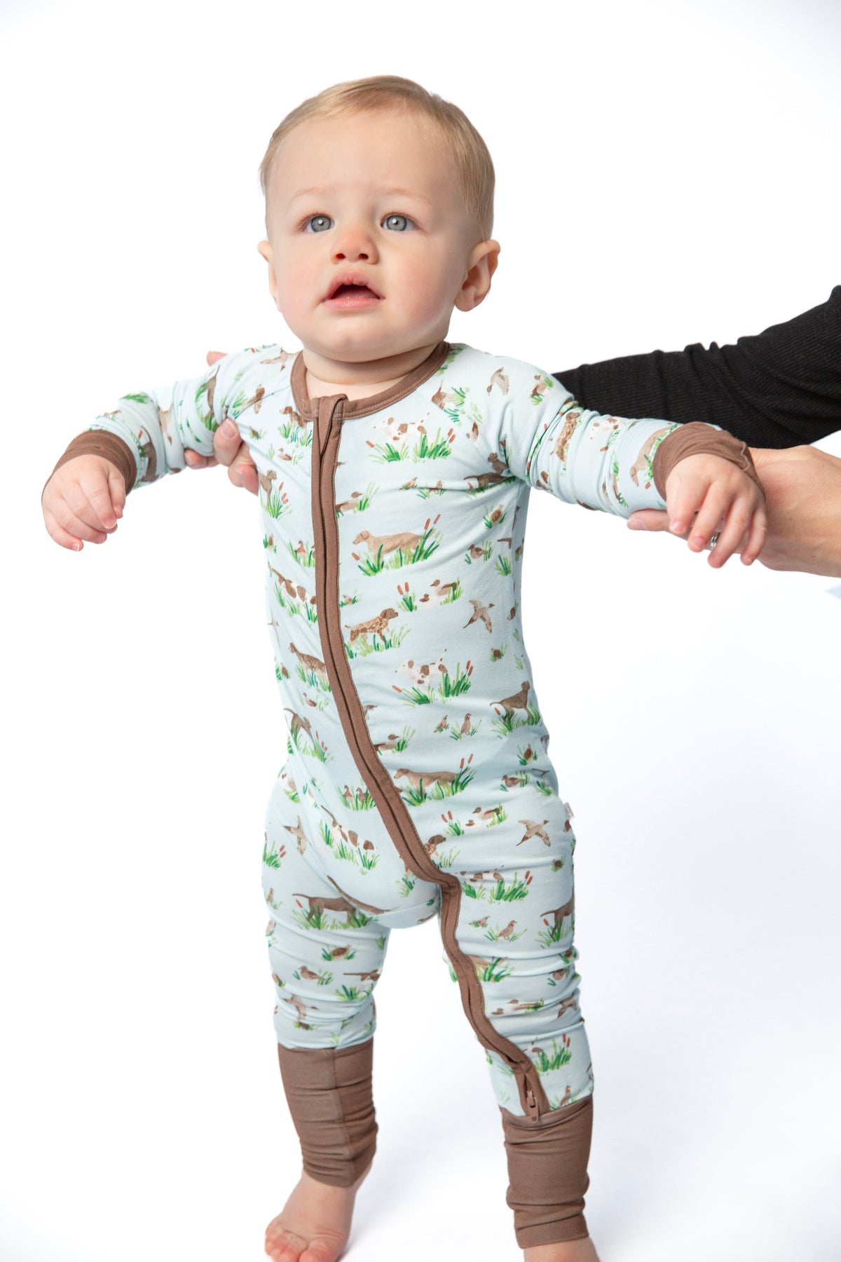 Zip Pajamas in Delta Dogs