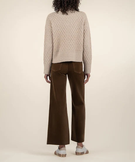 Adah Pull On High Neck Sweater in Oatmeal