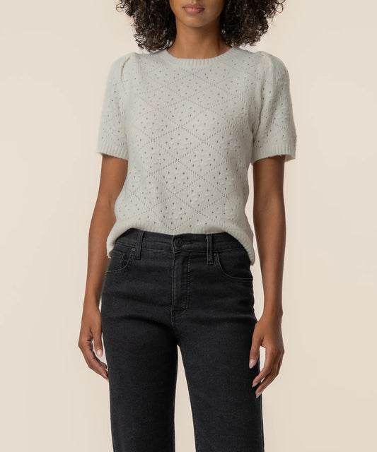 Faith Short Sleeve Sweater in Blossom