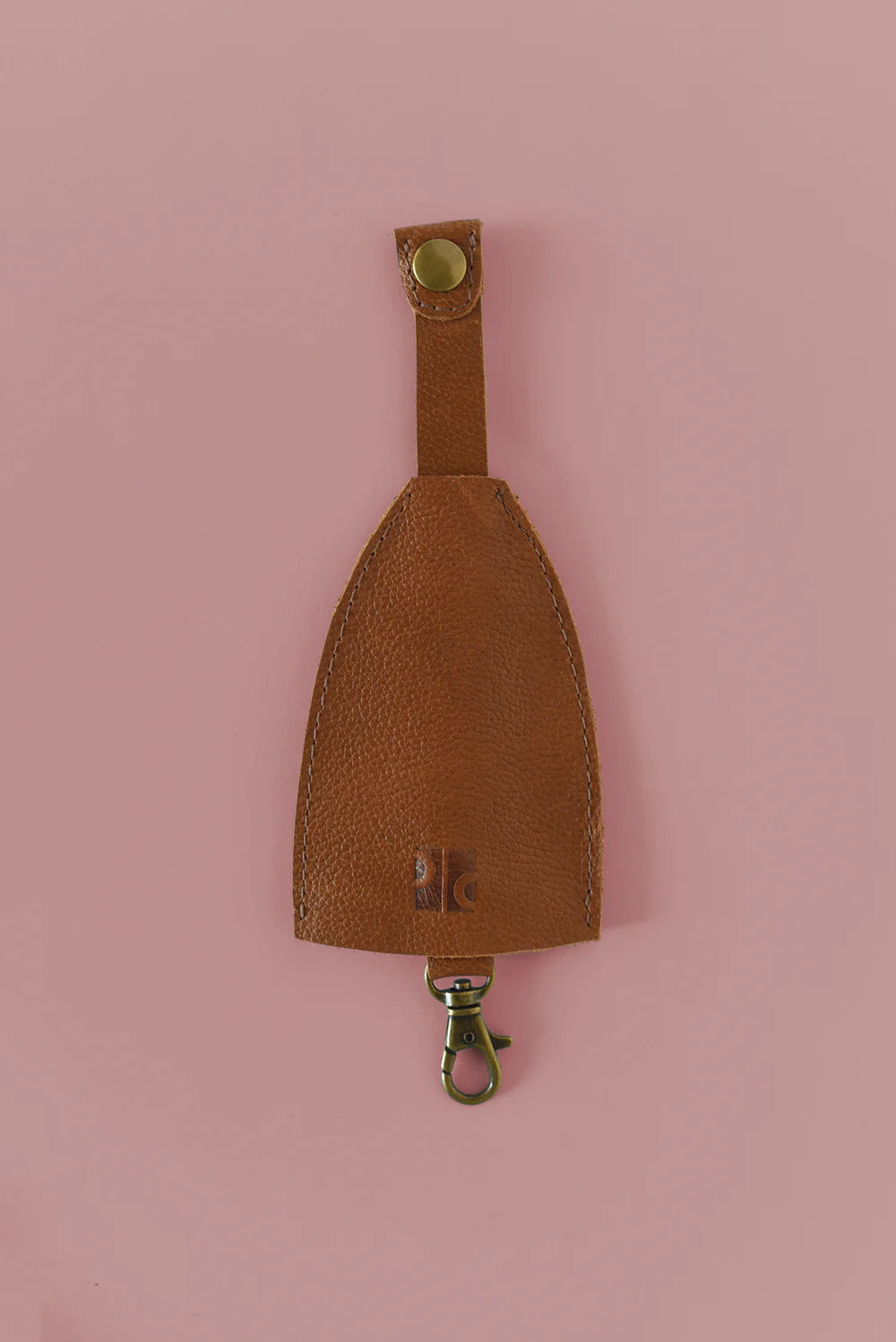 GR Key Holder in Pebbled Cognac