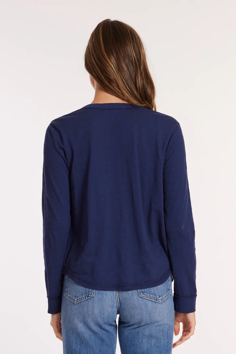 Button Up Slim Cardigan in Vibrant Navy