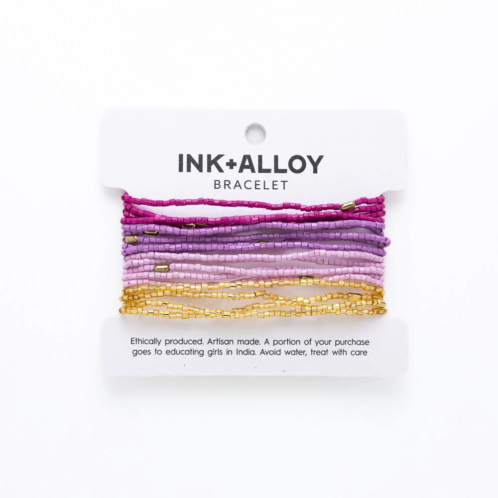 Chelsea Beaded Bracelet Set in Purple
