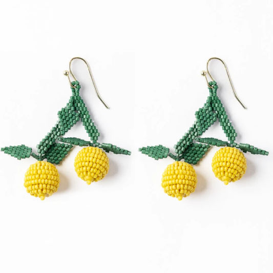 Lottie Lemon Dangle Luxe Earrings in Yellow