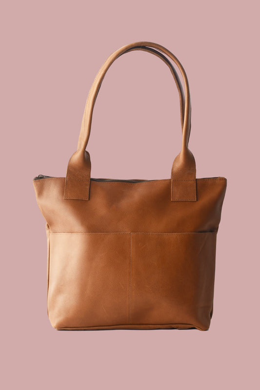 GR Large Tote in Cognac