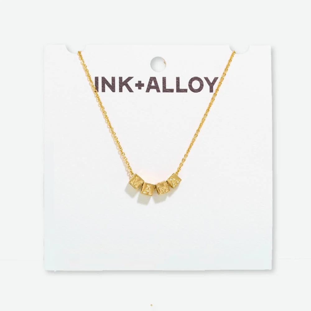 Goldie Chain Necklace with Brass Letters Mama