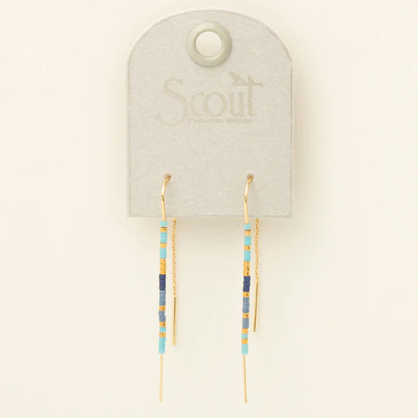 Chromacolor Miyuki Thread Earring - Cobalt Multi/Gold