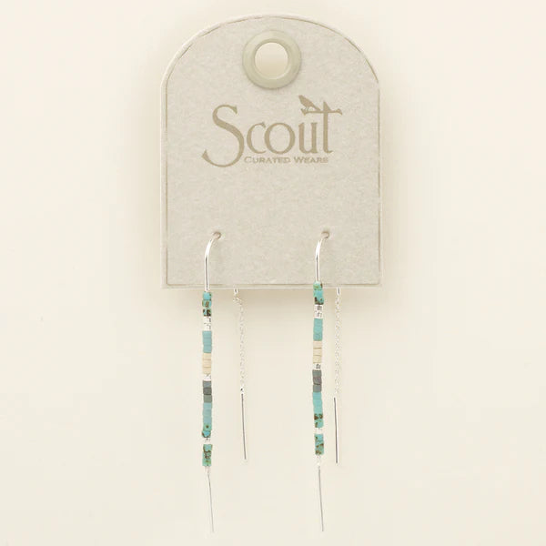 Chromacolor Miyuki Thread Earring - Turquoise Multi/Silver