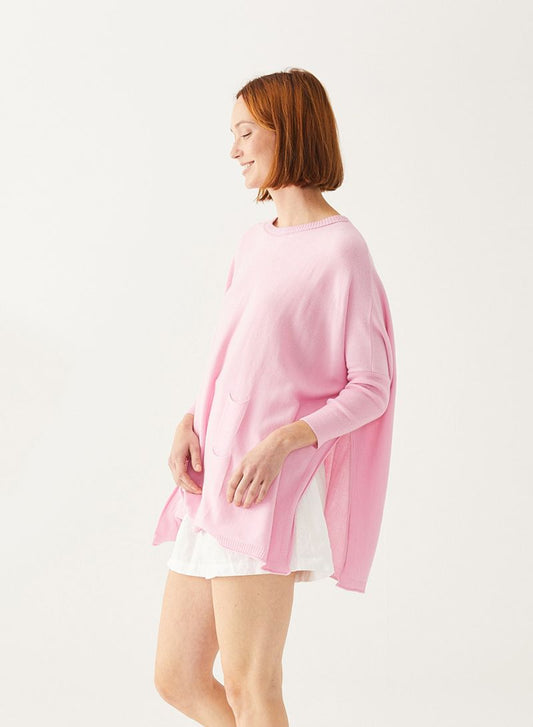 Catalina Crewneck Sweater in Pretty Floral Pink