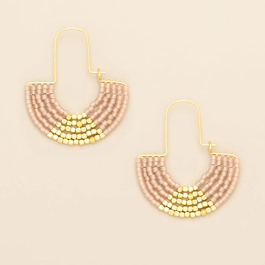 Chromacolor Miyuki U-Hoop Earring in Blush/Gold