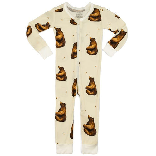 Zipper Pajamas in Honey Bear