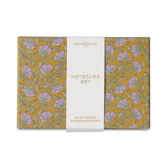 Boxed Vintage Floral Notecard Set - 16 cards