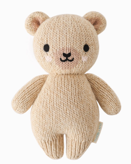 Baby Honey Bear Hand-Knit Plush