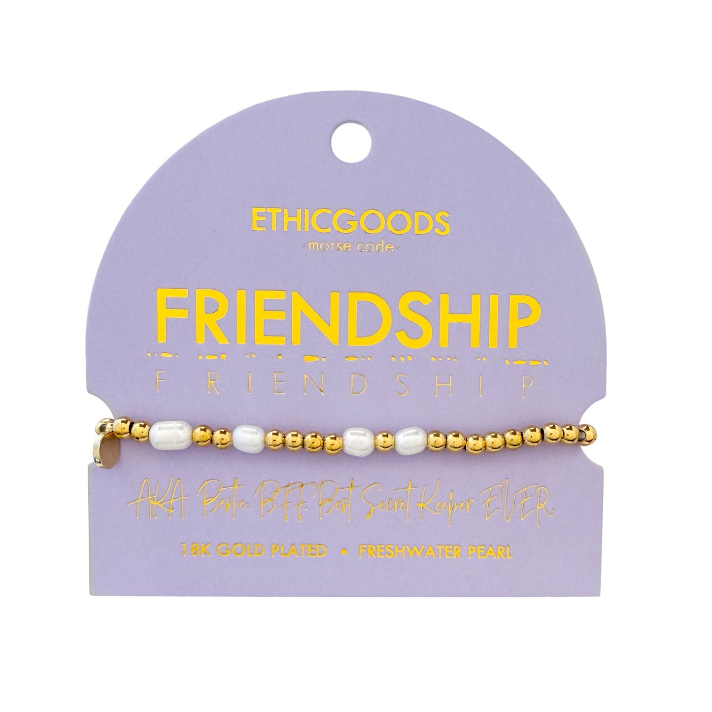 Morse Code Pearl & Gold Bracelet | FRIENDSHIP
