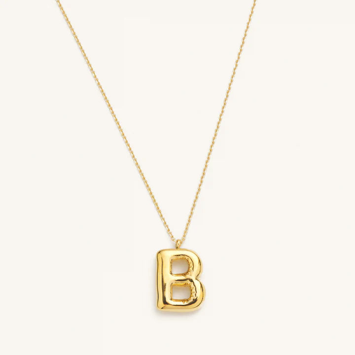 Bubble Initial Charm Necklace