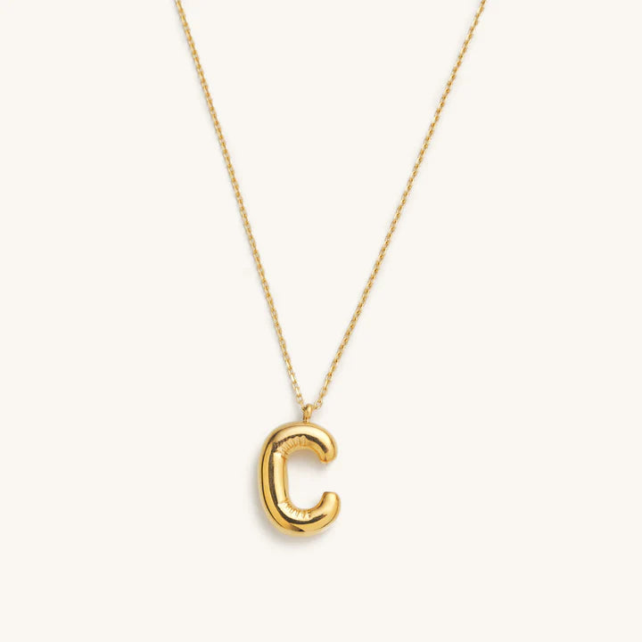 Bubble Initial Charm Necklace