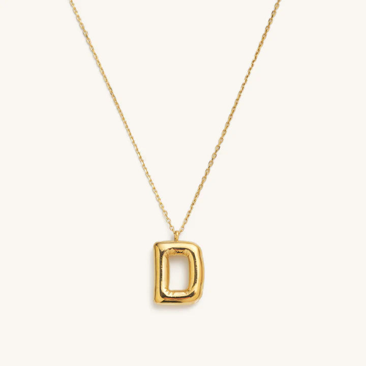 Bubble Initial Charm Necklace