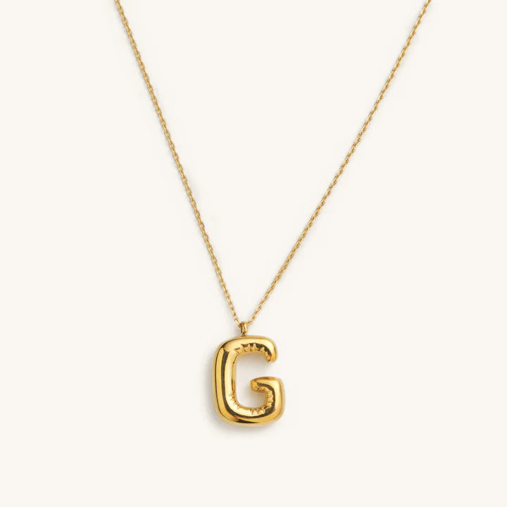 Bubble Initial Charm Necklace