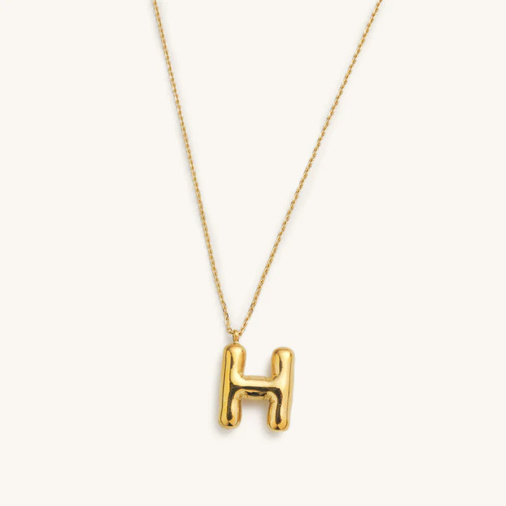 Bubble Initial Charm Necklace