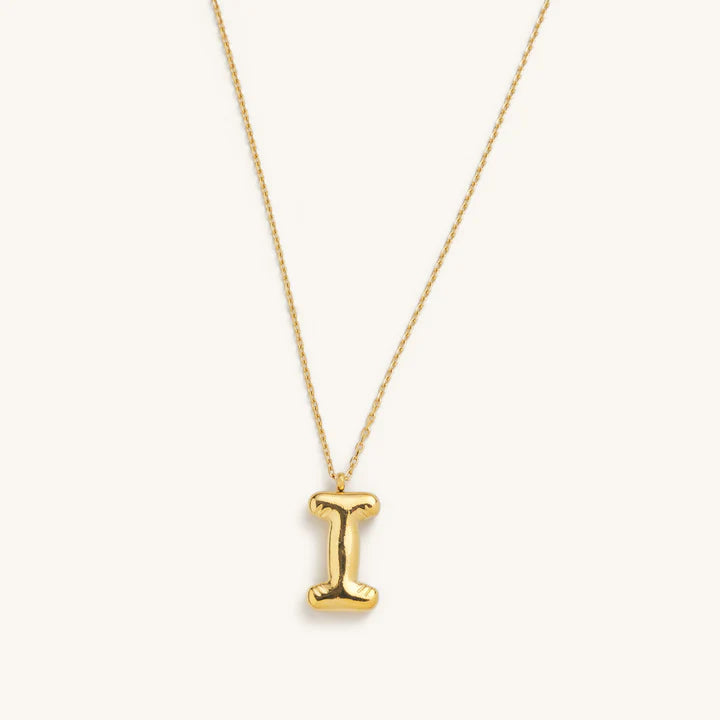 Bubble Initial Charm Necklace