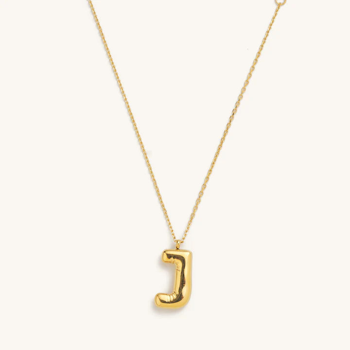 Bubble Initial Charm Necklace