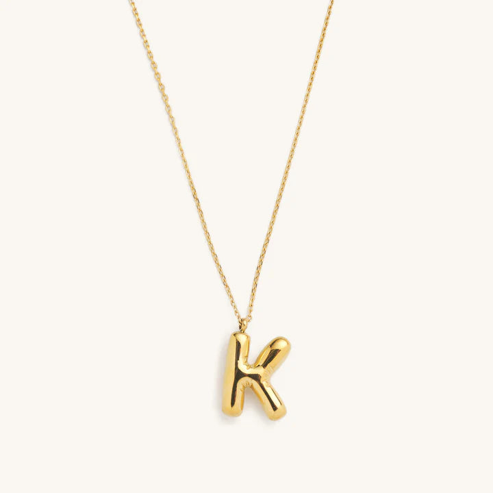 Bubble Initial Charm Necklace