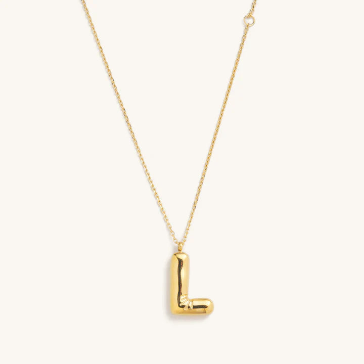 Bubble Initial Charm Necklace