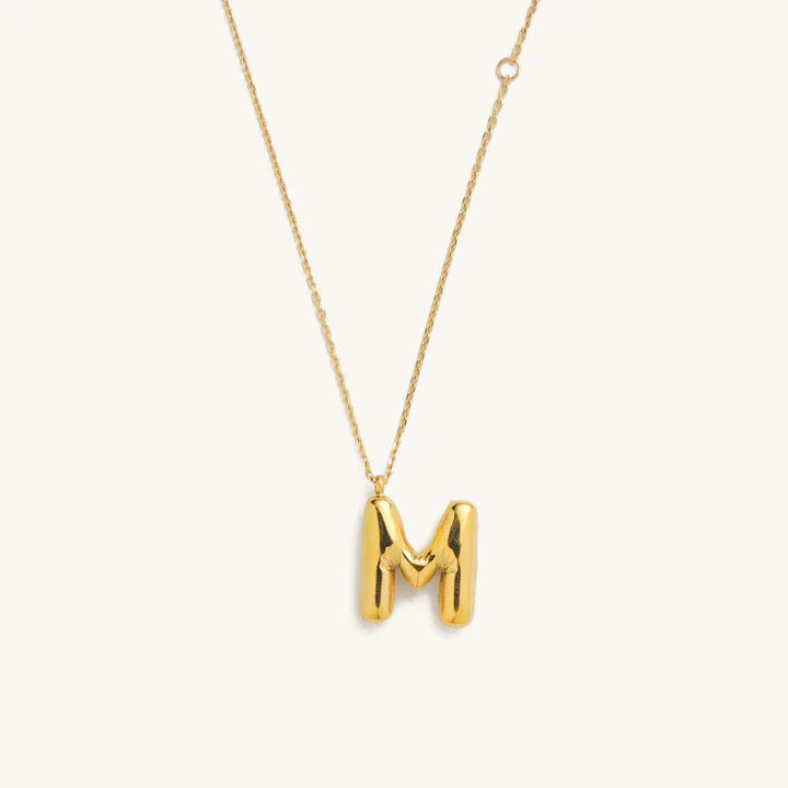 Bubble Initial Charm Necklace