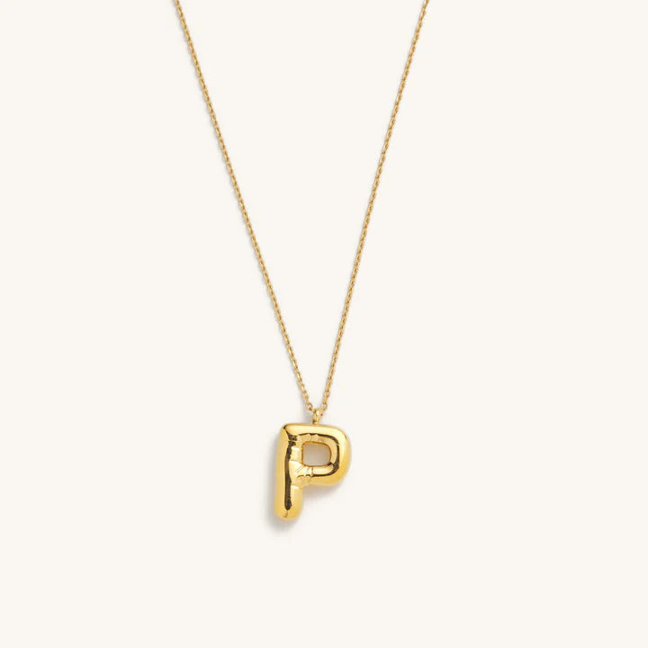 Bubble Initial Charm Necklace