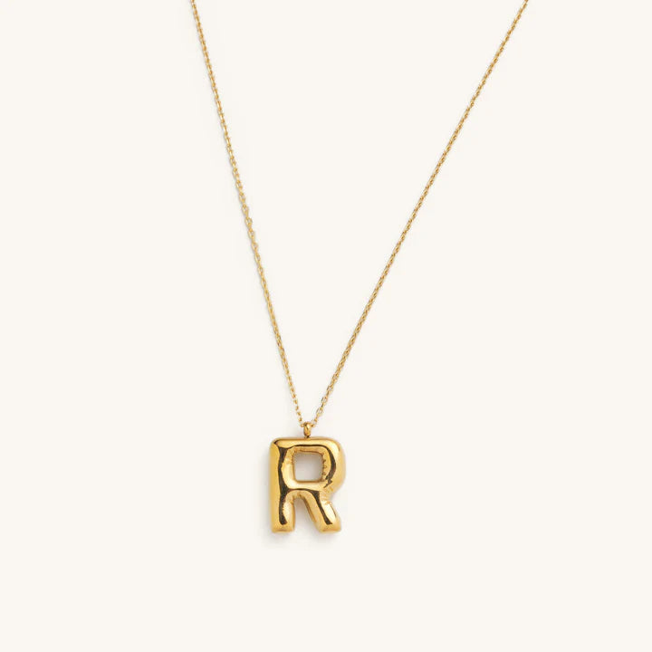 Bubble Initial Charm Necklace