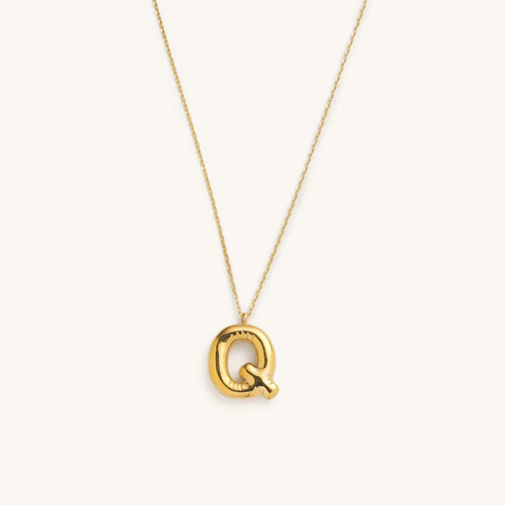 Bubble Initial Charm Necklace