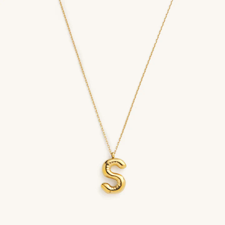 Bubble Initial Charm Necklace