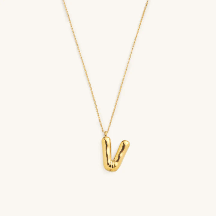 Bubble Initial Charm Necklace