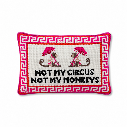 Not My Circus Needlepoint Pillow