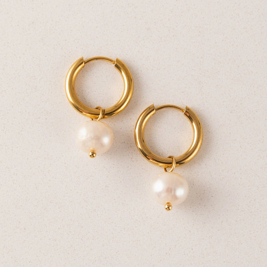 Oceane Pearl Hoops Earrings