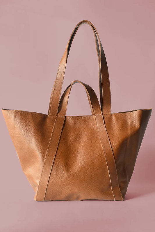 GR Origami Bag in Pebbled Cognac